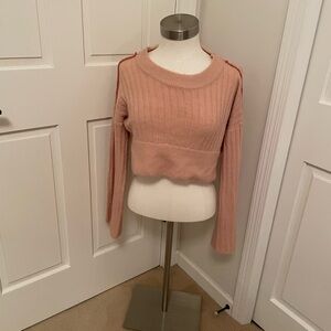 Papermoon cropped sweater, size sm, light pink